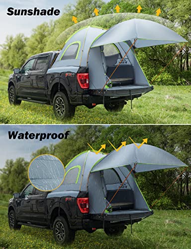 JOYTUTUS Pickup Truck Tent 5.5ft Bed Tent with Removable Awning, Water ...