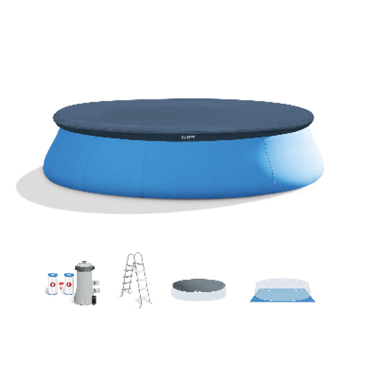 Intex Easy Set 15 ft x 48in Above Ground Pool Set, Round Inflatable Sw ...