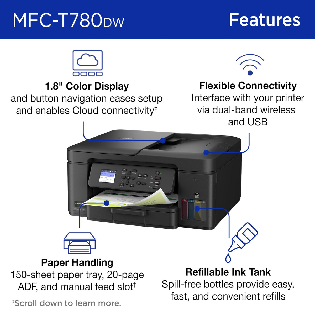 Wireless Color Inkjet All-in-One Printer with Duplex Printing | Includ ...