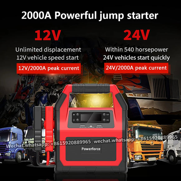 46800mAh Booster Jump Starter For 12V Car 24V Trucks & Heavy Duty Equipment