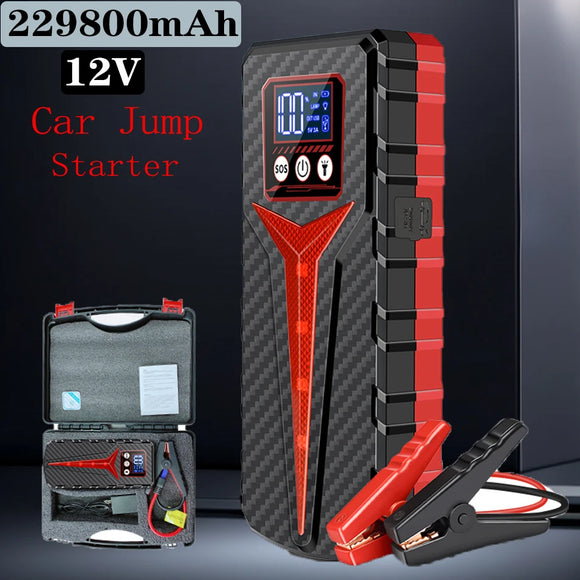 229800mAh Portable Car Battery Charger Jump Starter 12v Large Capacity w/Air Compressor