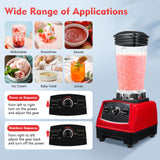 High Power Countertop Blender Juicer Professional Mixer 2200W 68oz Jar Black/Red