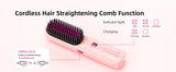10000mAh Cordless Hair Straightener Comb Brush 5S Fast Heating for Travel - 300M Negative Ions
