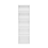 Furinno LUDER Book Shelf, 5-Tier Bookshelf, Bookcase with Open Shelves, 9.4 x 15.8 x 52, Easy Assembly