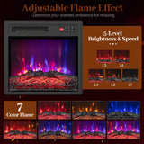 18 Inch Electric Fireplace Insert with Remote Control and 7 Realistic Flame