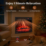 18 Inch Electric Fireplace Insert with Remote Control and 7 Realistic Flame