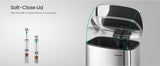 SONGMICS 13 Gallon (50 L) Trash Can, Stainless Steel Kitchen Garbage Can, Recycling or Waste Bin, Soft Close,