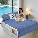 2 Persons Inflatable Mattress PVC Flock Mattress Camping Folding Outdoor