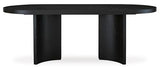 Signature Design by Ashley Rowanbeck Minimalist Dining Table for 8 People, Black