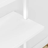 Nathan James Theo 5-Shelf Modern Bookcase, Open Wall Mount Ladder Bookshelf with Industrial Metal Frame