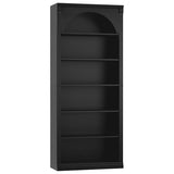 Tall Arched Bookcase and Bookshelf, Farmhouse Book Shelf with 6 Tiers Open Shelves