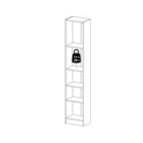 Scranton & Co 80" x 16" Modern Wood 5-Shelf Narrow Vertical Bookcase, for Living Room/Study/Office