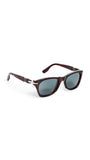 Persol Men's 0PO8001S Sunglasses, Transparent Brn Red Havana/Blue, One Size
