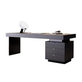zhongxlla Standing Desk, Modern Smoky Color Executive Desk with Drawers