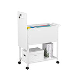 Mobile File Cart, 2-Tier Rolling File Cart with Wheels Hanging Files