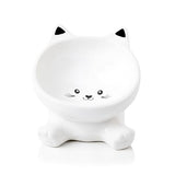 Raised Cat Bowl, 4.9 Inch Ceramic 3D Elevated Cat Food Bowl and Water Bowls, Cute Kitten Dishes 4.5 OZ, Anti-Vomiting & Whisker Fatigue Friendly, Stress-Free for Indoor Cats, 1 Piece