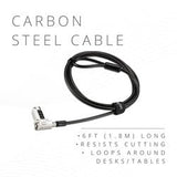 PortLock Combination Laptop Lock for USB-C Slots, 6ft Carbon Steel Security Cable, Resettable 4-Digit Code