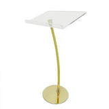 Portable Black Curved Lectern Podium Stand - Slish Acrylic Presentation Stand for Classroom