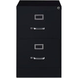 Row Metal 2-Drawer Legal Width Vertical Filing Cabinet, 26.5" D, Black Finish, Commercial Grade Steel Construction