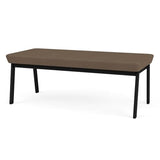 Waiting Room 18.5" 2-Seat Bench/Black Steel/Brown