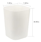 Besli 2 Gallon Small Trash Can Garbage Can Wastebasket for Bathroom Bedroom Kitchen Office (White, 2 Pack)