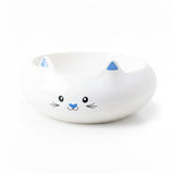 Cat Food Bowl, Ceramic Cat Bowls, Cute Kitten Water Bowl with 7.1oz Capacity, Slanted Kitten Feeding Dish 6.5 inch, Whisker Fatigue Friendly, Adorable and Multi-Use Home Decor