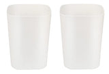 Besli 2 Gallon Small Trash Can Garbage Can Wastebasket for Bathroom Bedroom Kitchen Office (White, 2 Pack)