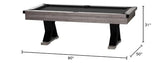 American Legend Kirkwood 90” Billiard Table with Rustic Finish, K-Shaped Legs and Black Cloth, Brown