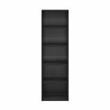 Furinno LUDER Book Shelf, 5-Cube Bookshelf, Bookcase with Open Shelf, 9.4 x 15.8 x 52, for Living Room, Bedroom, Home Office, Blackwood