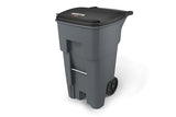 Rubbermaid Commercial Products BRUTE Rollout Plastic Trash/Garbage Can/Bin with Wheels 65 Gal for Restaurants