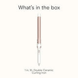 Conair Double Ceramic 1-Inch Long Barrel Curling Iron, 1-Inch Barrel Creates Classic Curls to Loose Waves, Hair Curler for Use on Short, Medium, & Long Hair, White/Rose Gold