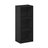 Furinno LUDER Book Shelf, 3-Cube Bookshelf, Bookcase with Open Shelves, 9.3 x 12 x 31.5, Blackwood