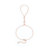YOIHUR 925 Sterling Silver Finger Ring Bracelet Hand Chain for Women, Rose Gold Plated Adjustable Hand Chains, Stack Jewellery Star Hand Jewelry Gifts for Women, 2" to 2.4" Extend