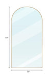 ZHUNFA 64x22 Arched Full Length Mirror Gold,Oversized Floor Standing Mirror with Rust-Resistant Aluminum Frame & Anti-Tilt Base, Modern Arched-Top Design for Bedroom, Living Room, Entryway.