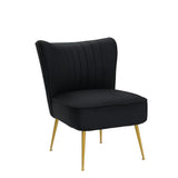 Velvet Accent Chair Set of 2 Comfy Living Room Chair Armless Slipper Chair Mid Century Side Single Sofa