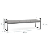 Lesro Gansett Reception Waiting Room Healthcare 3-Seat Bench/Black Steel/Black