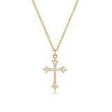 YOIHUR 14K Gold Plated Cubic Zirconia Cross Necklace for Women, Non-Tarnish Faith Jewelry for Women, Cross Faith Pendants Necklaces for Christian Occasions Christmas Valentine's Day and Mother's Day