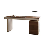 zhongxlla Standing Desk, PC Table Writing Desk with Charging, Modern Walnut Finish Home Office