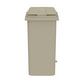 Safco Products 9926TN Rolling Mobile Plastic Step-On Trash Can for Hands-Free Disposal, Great for Home/Commercial Use, 32 Gallon, Tan Safco