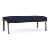 Waterfall Reception Waiting Room 2-Seat Bench/Charcoal Steel/Navy Blue