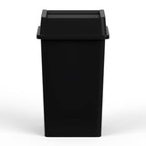 35 Gallon Black Square Commercial Trash | Garbage Can with Lid - Office, Outdoor