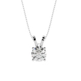 0.5 to 10 Carat 14K White Gold Lab Grown Diamond Solitaire Pendant Necklace