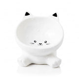 Raised Cat Bowl, 4.9 Inch Ceramic 3D Elevated Cat Food Bowl and Water Bowls, Cute Kitten Dishes 4.5 OZ, Anti-Vomiting & Whisker Fatigue Friendly, Stress-Free for Indoor Cats, 1 Piece