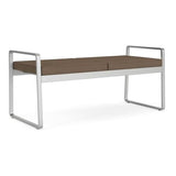 Waiting Room Healthcare 2-Seat Bench/Silver Steel/Brown