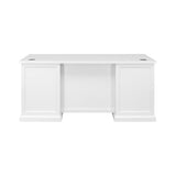 Modern Wood Executive Desk Office Desk Fully Assembled White