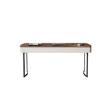 ZUZUZ Computer Desk 160cm Walnut Modern Home Living Room Furniture
