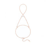 YOIHUR Rose Gold Hand Chain Bracelet, 925 Sterling Silver Finger Ring Bracelet, Adjustable Hand Chains, Stack Jewellery Stars and CZ Hand Jewelry Gifts for Women, 2" to 2.4" Extend
