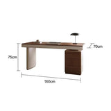zhongxlla Standing Desk, PC Table Writing Desk with Charging, Modern Walnut Finish Home Office