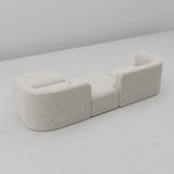 Luxury Modern Tight Curved Back Velvet Sofa, Minimalist Style Comfy Couch for Living Room Apartment