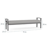 Amherst Wood Reception Waiting Room 19" 3 Seat Bench/Black Wood